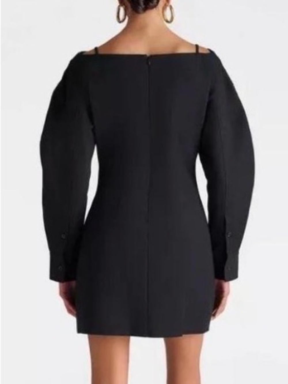 Elegant Black Off-Shoulder Long Sleeve Dress - Picture 6 of 6